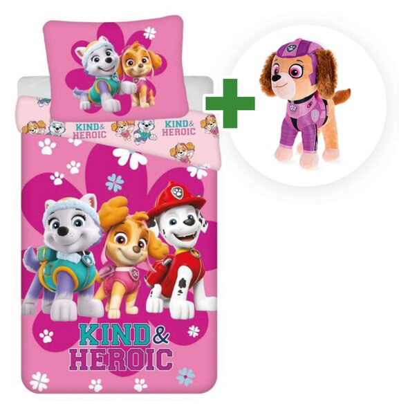 Sada povlečení Tlapková patrola Heroic + plyšová Skye ve filmu