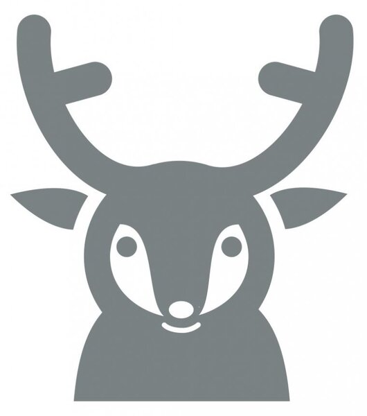 Vykukující jelen - dětské samolepky na zeď lesní zvířátka světle modrá