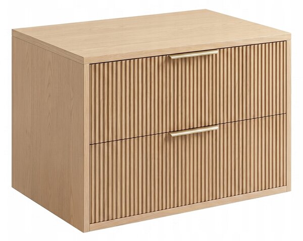 Skříňka pod umyvadlo Rea Mono Béžová 60 cm Závěsná Drážkované čela