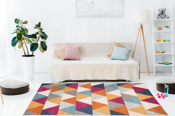 Koberec Chemex Lazur Soft Moderní Design C944I / Bílý Oranžový Vícebarevný Šedý Žlutý
