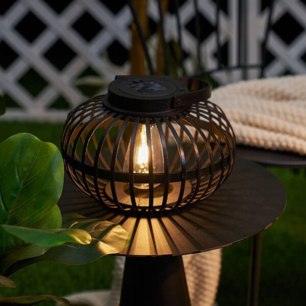 Pauleen Solární stolní lampa LED SUNSHINE BLISS, černá, 17 cm, IP44, Černá, Bambus, Young lifestyle