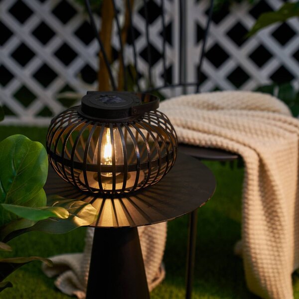 Pauleen Solární stolní lampa LED SUNSHINE BLISS, černá, 17 cm, IP44, Černá, Bambus, Young lifestyle