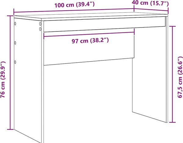 VidaXL Stůl 100 x 40 x 76 cm [869409] Barva: dub sonoma