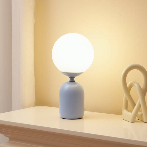 Pauleen Stolní lampa GLOWING CHARM, modrá, výška 30 cm, Hliník / šedá / zinek, Obývací pokoj / jídelna, Sklo, Young lifestyle, Koule