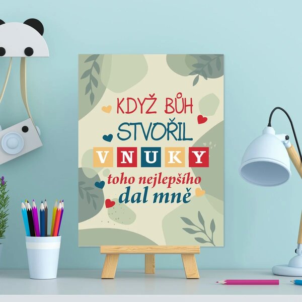 Sablio Dárková cedulka Když Bůh stvořil vnuky: 30x40 cm