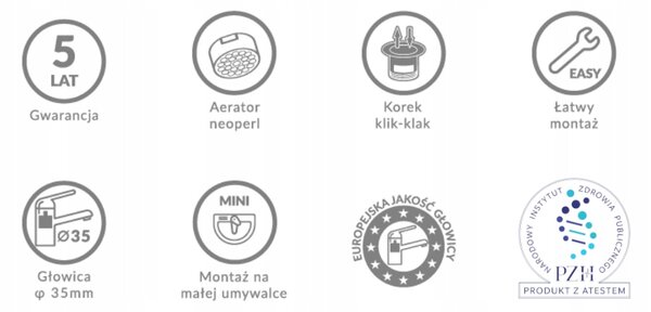 Kuchinox umyvadlová baterie Dima, bílá matná, stojánková s výpustí