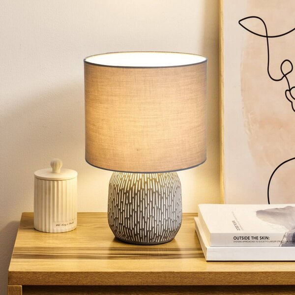Pauleen Stolní lampa PLAYFUL GLIMMER, béžová, výška 35 cm, Hnědá / rez, Obývací pokoj / jídelna, Textil / tkanina / hedvábí, Young lifestyle