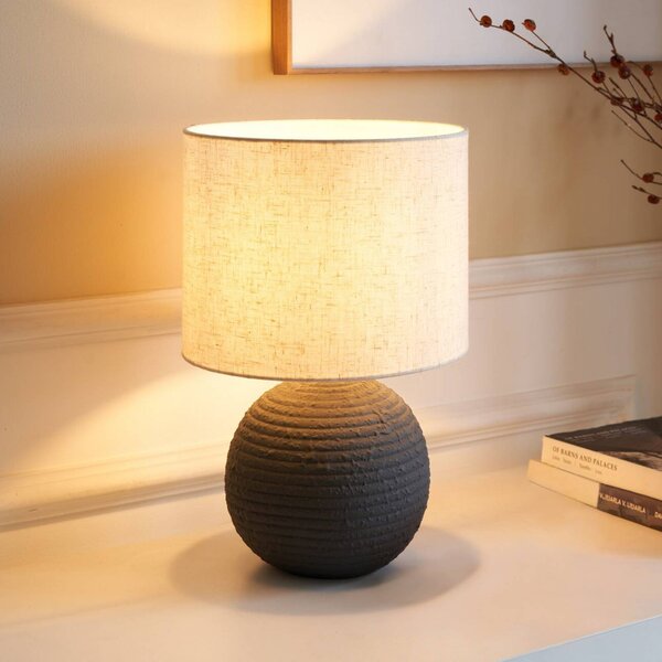 Pauleen Stolní lampa PURE BEAUTY, bílá/antracitová, výška 36 cm, Bílá / opál, Obývací pokoj / jídelna, Textil / tkanina / hedvábí, Young lifestyle