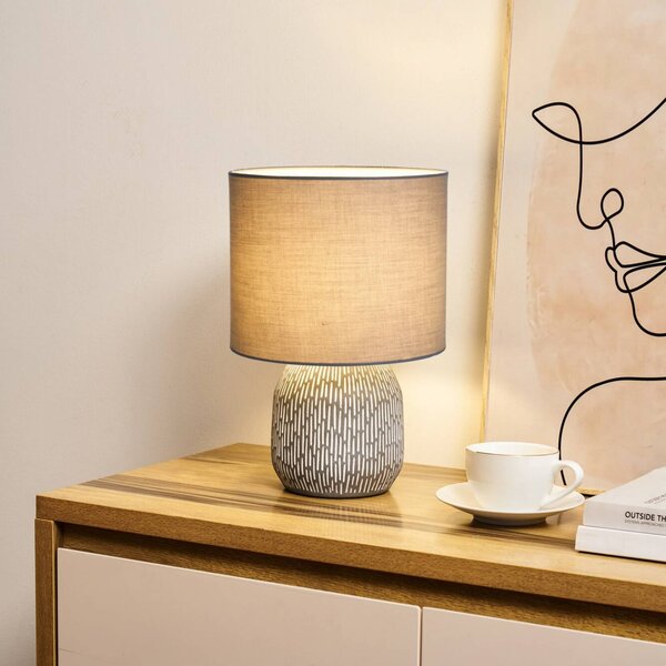 Pauleen Stolní lampa PLAYFUL GLIMMER, béžová, výška 35 cm, Hnědá / rez, Obývací pokoj / jídelna, Textil / tkanina / hedvábí, Young lifestyle