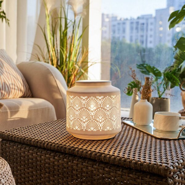 Pauleen Stolní lampa PRETTY SUNKISS, bílá, výška 18 cm, porcelán, Bílá / opál, Obývací pokoj / jídelna, Keramika, Young lifestyle