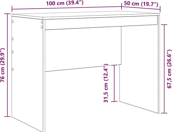 VidaXL Stůl 100 x 50 x 76 cm [869449] Barva: Betonová šedá