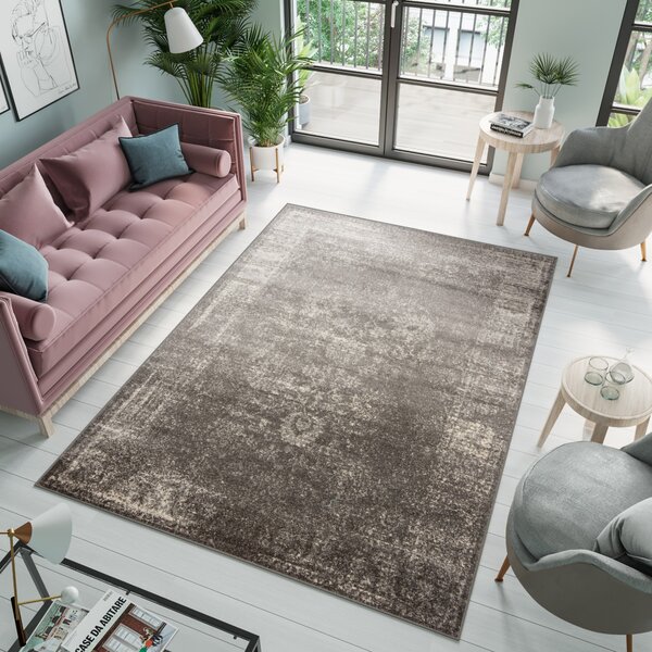 Makro Abra Kusový koberec ALESTA H183A tmavě šedý Rozměr: 70x200 cm