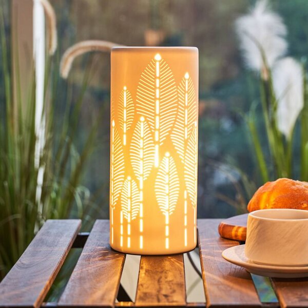 Pauleen Stolní lampa WARM SUNKISS, bílá, výška 27 cm, porcelán, Bílá / opál, Obývací pokoj / jídelna, Keramika, Young lifestyle