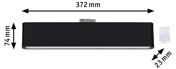 Paulmann LED lištová lampa URail Ceris, černá, 3 000 K, 37 cm, stmívatelný, Černá, Obývací pokoj / jídelna, Hliník, Moderní