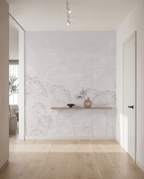 Fototapety Křehké rostliny minimalismus růžová barva, Fototapety květiny, Fototapety velké, w02105 : uwalls.cz