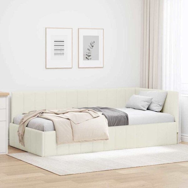 VidaXL Rohový rám postele s čelo 90 cm x 200 cm samet [42016315] Barva: Tyrkysová