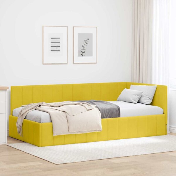 VidaXL Rohový rám postele s čelo 90 cm x 200 cm samet [42016315] Barva: Tyrkysová
