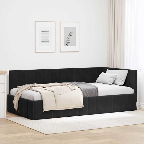 VidaXL Rohový rám postele s čelo 90 cm x 200 cm samet [42016315] Barva: Tyrkysová