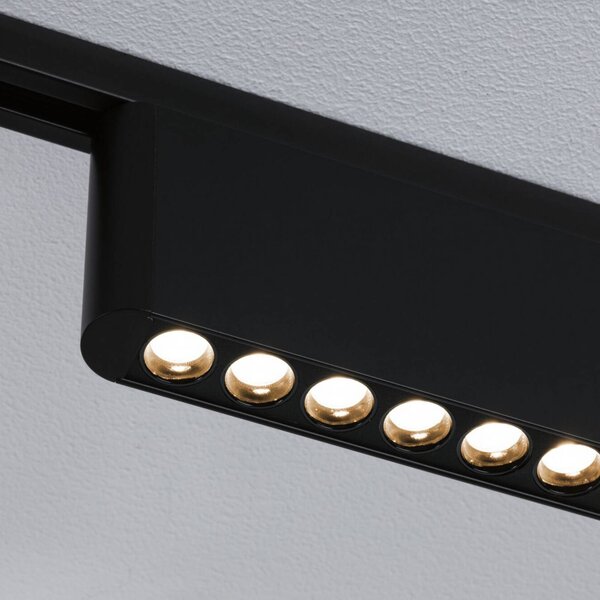 Paulmann LED lištová lampa URail Zelos, černá, 3 000 K, 37 cm, stmívatelný, Černá, Obývací pokoj / jídelna, Hliník, Moderní