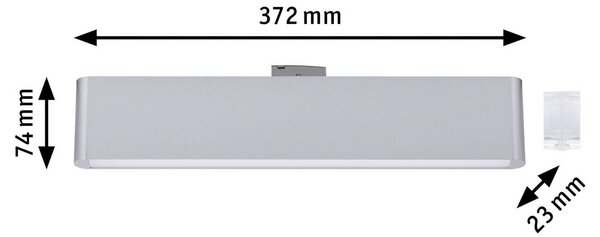 Paulmann LED lištová lampa URail Ceris, chrom, 3 000 K, 37 cm, stmívatelný, Hliník / šedá / zinek, Obývací pokoj / jídelna, Hliník, Moderní