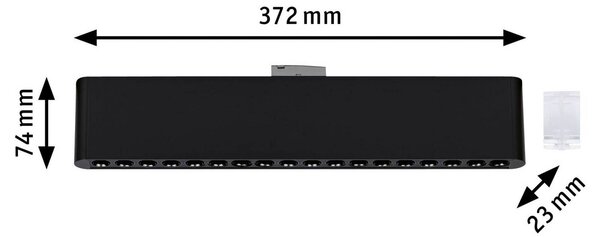 Paulmann LED lištová lampa URail Zelos, černá, 3 000 K, 37 cm, stmívatelný, Černá, Obývací pokoj / jídelna, Hliník, Moderní