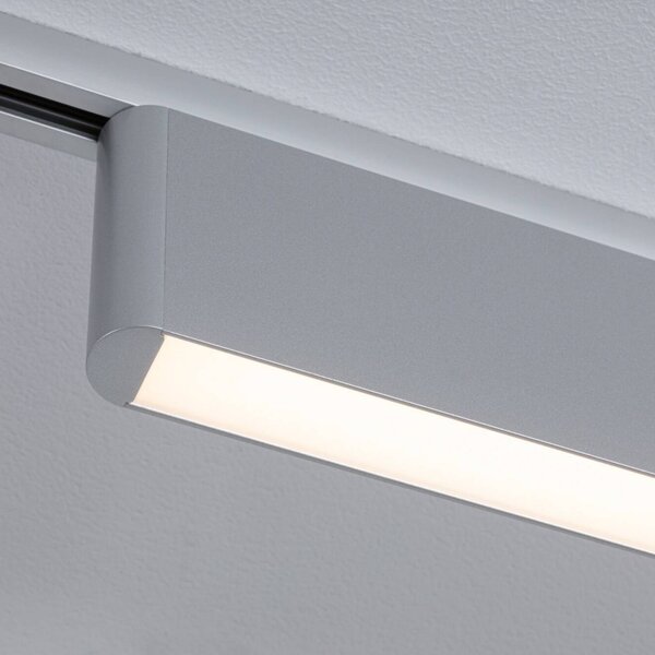 Paulmann LED lištová lampa URail Ceris, chrom, 3 000 K, 37 cm, stmívatelný, Hliník / šedá / zinek, Obývací pokoj / jídelna, Hliník, Moderní
