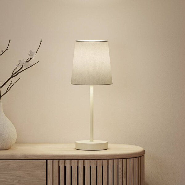 Paulmann Stolní lampa Stellan II, krémová, výška 40 cm, textil, Krémová / jantar, Obývací pokoj / jídelna, Textil / tkanina / hedvábí