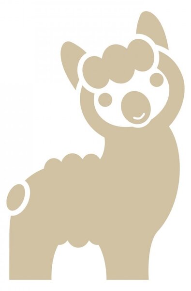 Lama - dětské samolepky na zeď zvířátka béžová