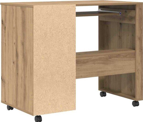 VidaXL Stůl na kolečkách Kompozitní dřevo 91 x 50 x 77 cm [869537] Barva: Bílá