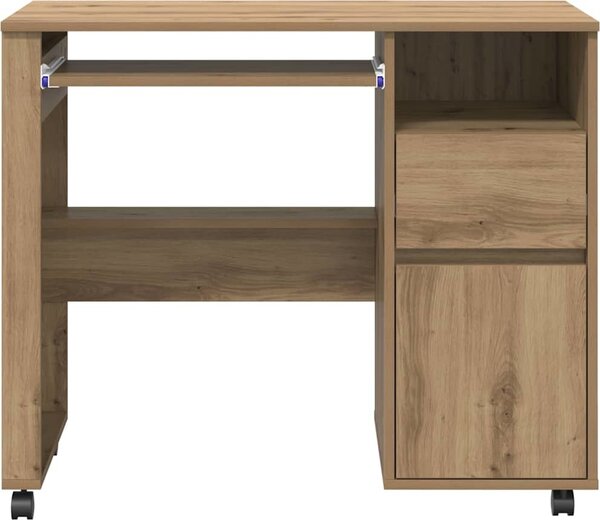 VidaXL Stůl na kolečkách Kompozitní dřevo 91 x 50 x 77 cm [869537] Barva: Bílá