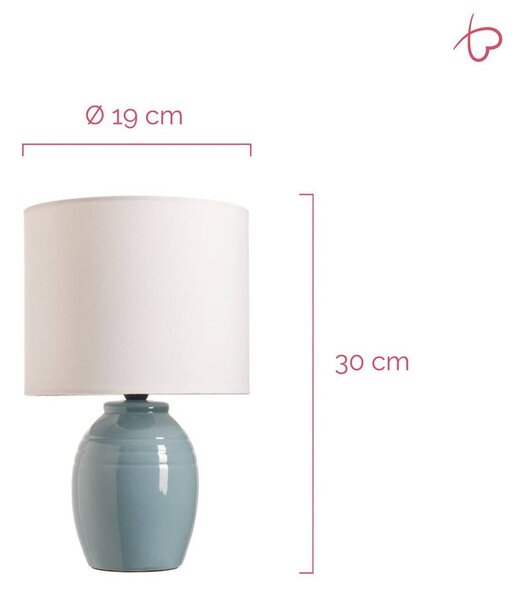 Pauleen Stolní lampa SEA RHYTHM, bílá/modrá, výška 30 cm, keramika, Bílá / opál, Obývací pokoj / jídelna, Keramika, Young lifestyle