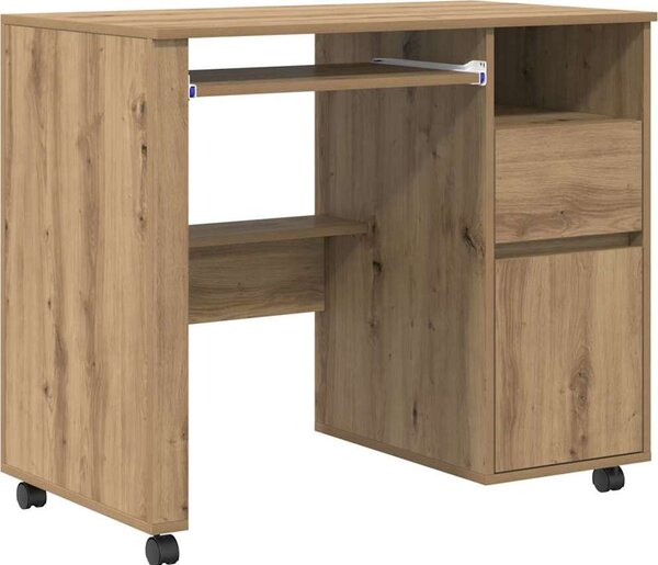 VidaXL Stůl na kolečkách Kompozitní dřevo 91 x 50 x 77 cm [869537] Barva: Bílá