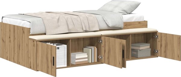 VidaXL Rám postele se dveřmi 90 x 190 cm Kompozitní dřevo [3335212] Barva: dub artisan