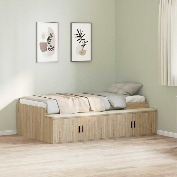 VidaXL Rám postele se dveřmi 90 x 190 cm Kompozitní dřevo [3335212] Barva: dub artisan