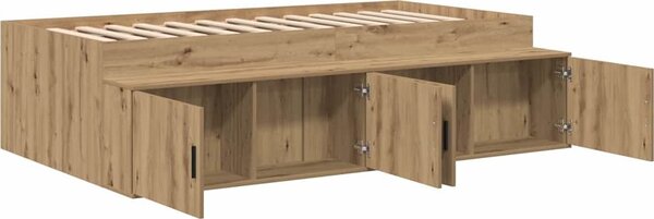 VidaXL Rám postele se dveřmi 90 x 190 cm Kompozitní dřevo [3335212] Barva: dub artisan