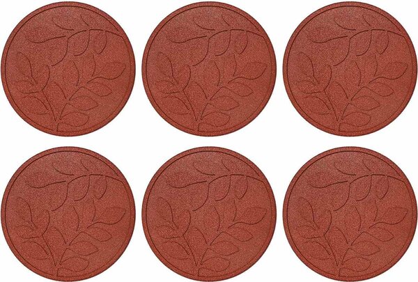 VidaXL Stepping Stone 6 ks Černý Ø 44 x 2 cm Guma [42030077] Barva: Červená