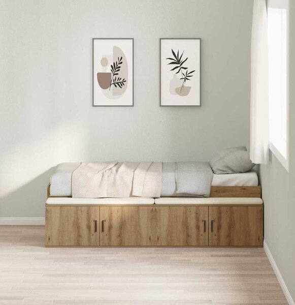 VidaXL Rám postele se dveřmi 90 x 190 cm Kompozitní dřevo [3335212] Barva: dub artisan