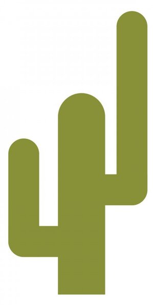 Kaktus - dětské samolepky na zeď studená zelená