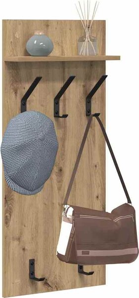 VidaXL Nástěnný věšák na kabáty Nástěnná montáž [874458] Barva: dub artisan