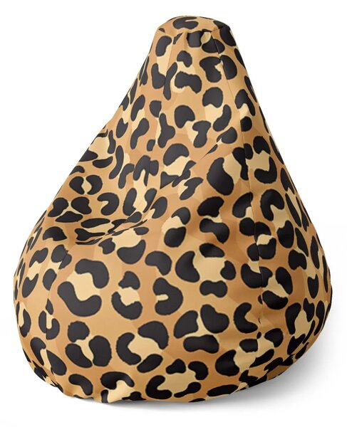 Sablio Sedací vak Pear Gepardí vzor - 70 x 95 x 15 cm