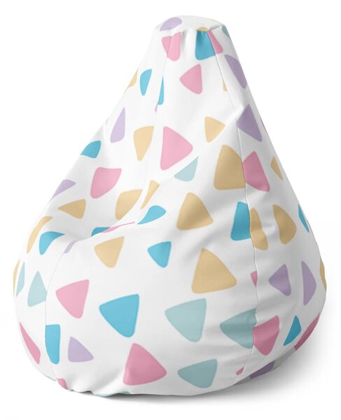 Sablio Sedací vak Pear Barevné trojúhelníčky - 70 x 95 x 15 cm