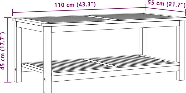VidaXL Boční stůl Přírodní olej 110 x 55 x 45 cm Masivní akátové dřevo [42026804] Barva: Hnědá
