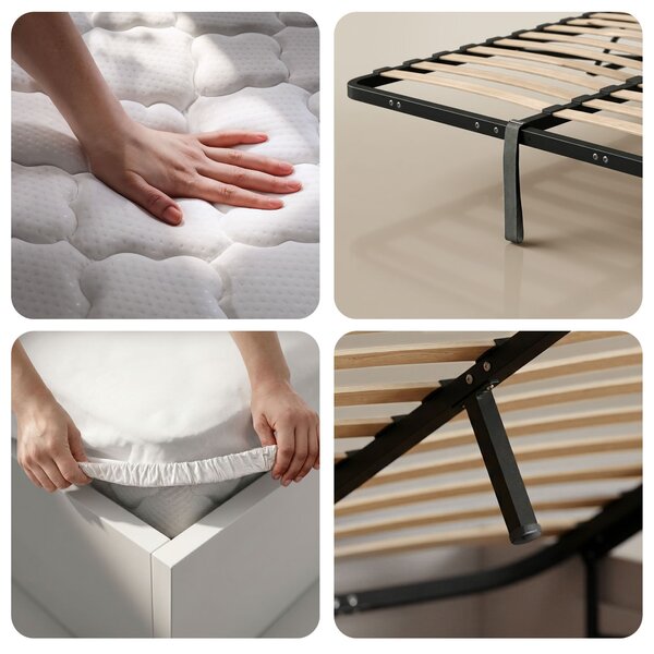 Ak furniture Jednolůžková postel Trento 120x200 se zvedacím roštem a matrací bílá