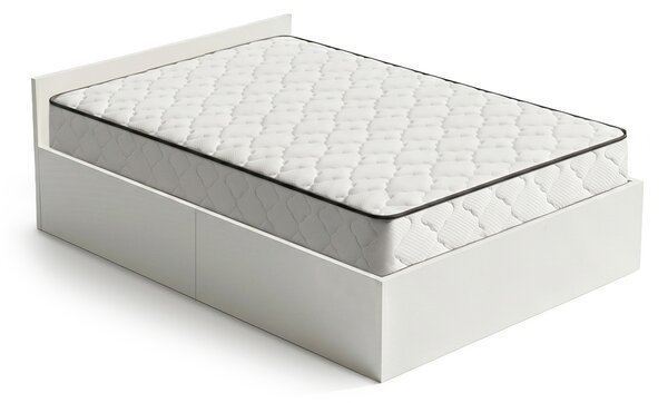 Ak furniture Jednolůžková postel Trento 120x200 se zvedacím roštem a matrací bílá