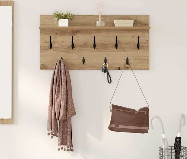 VidaXL Nástěnný věšák na kabáty Nástěnná montáž [874442] Barva: dub artisan