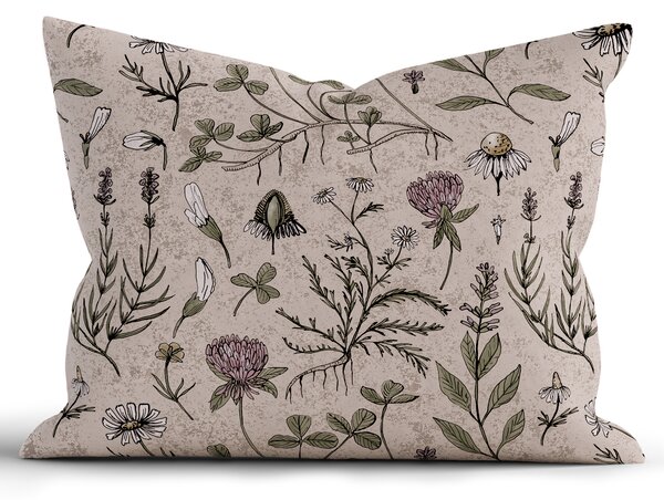 MK Lůžkoviny Bavlněný povlak na polštář Renforcé 70 x 90 cm - Herbář béžový