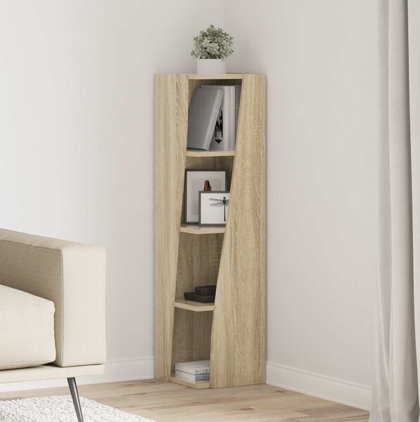 VidaXL Rohová skříňka 27,5x27x102cm Kompozitní dřevo [889854] Barva: kouřový dub