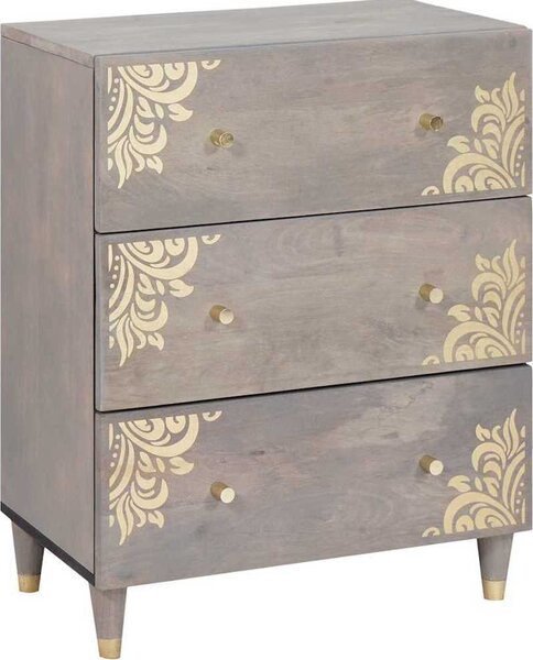 VidaXL Servírovací skříň Šedá a zlatá 60 x 33 x 75 cm [4018811] Barva: medová hnědá