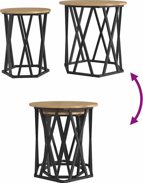 VidaXL Konferenční stolek 2 ks 50 x 50 x 50 cm [868266] Barva: Černý dub
