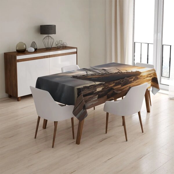 Sablio Ubrus Vrak lodi při západu slunce - 90x90 cm
